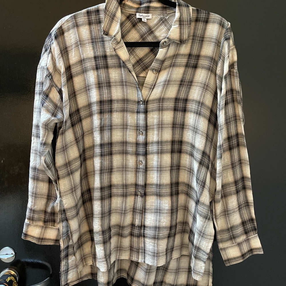 Splendid plaid long sleeve button down